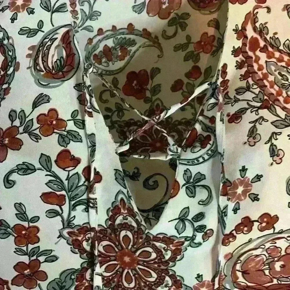 Banana Republic Long Sleeve Sheer Polyester Floral Blouse Size Small - Picture 2 of 6